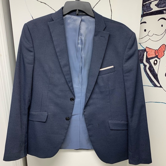 zara navy blue blazer